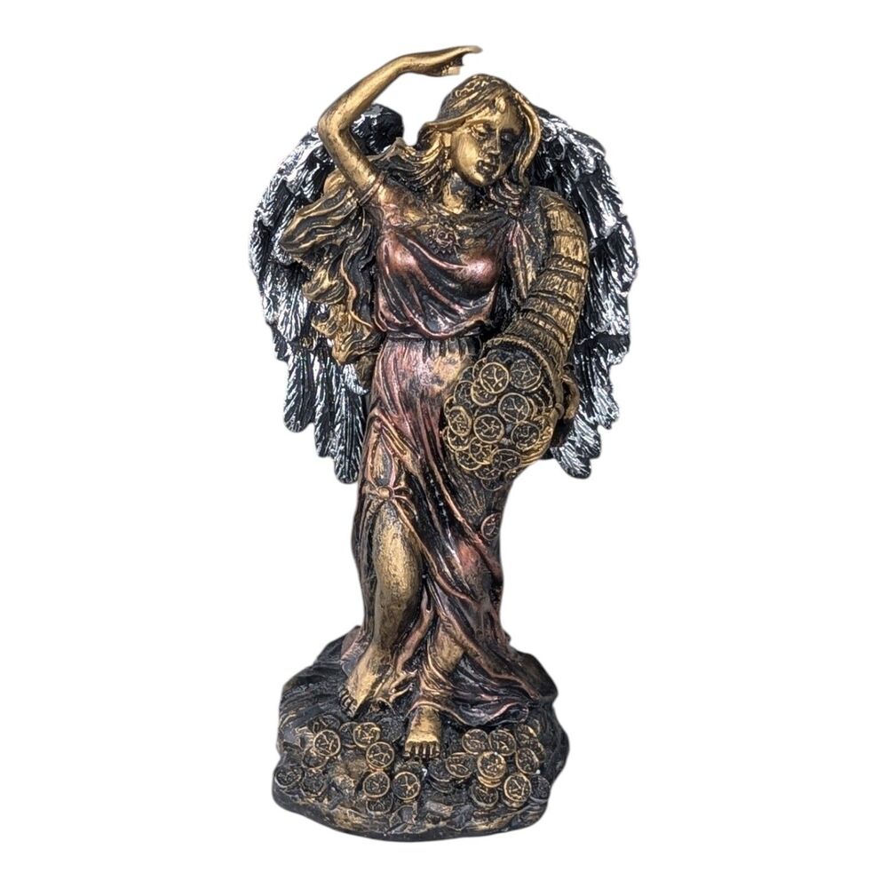 Goddess Of Wealth Fortune Greek Statue Home Decor Resin Tyche Bronze Figure 6"